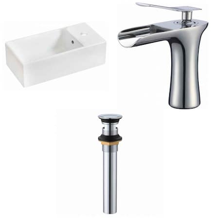 American Imaginations 19.25-in. W Above Counter White Vessel Set For 1 Hole Right Faucet AI-33842